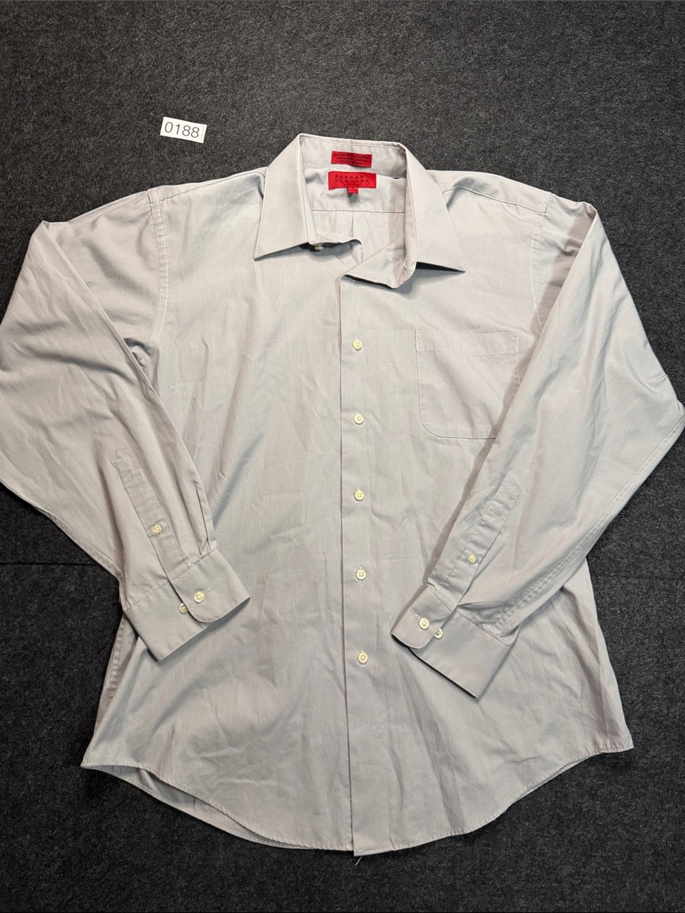 Men's Long-Sleeve Light Gray Dress Shirt - Classic Point Collar